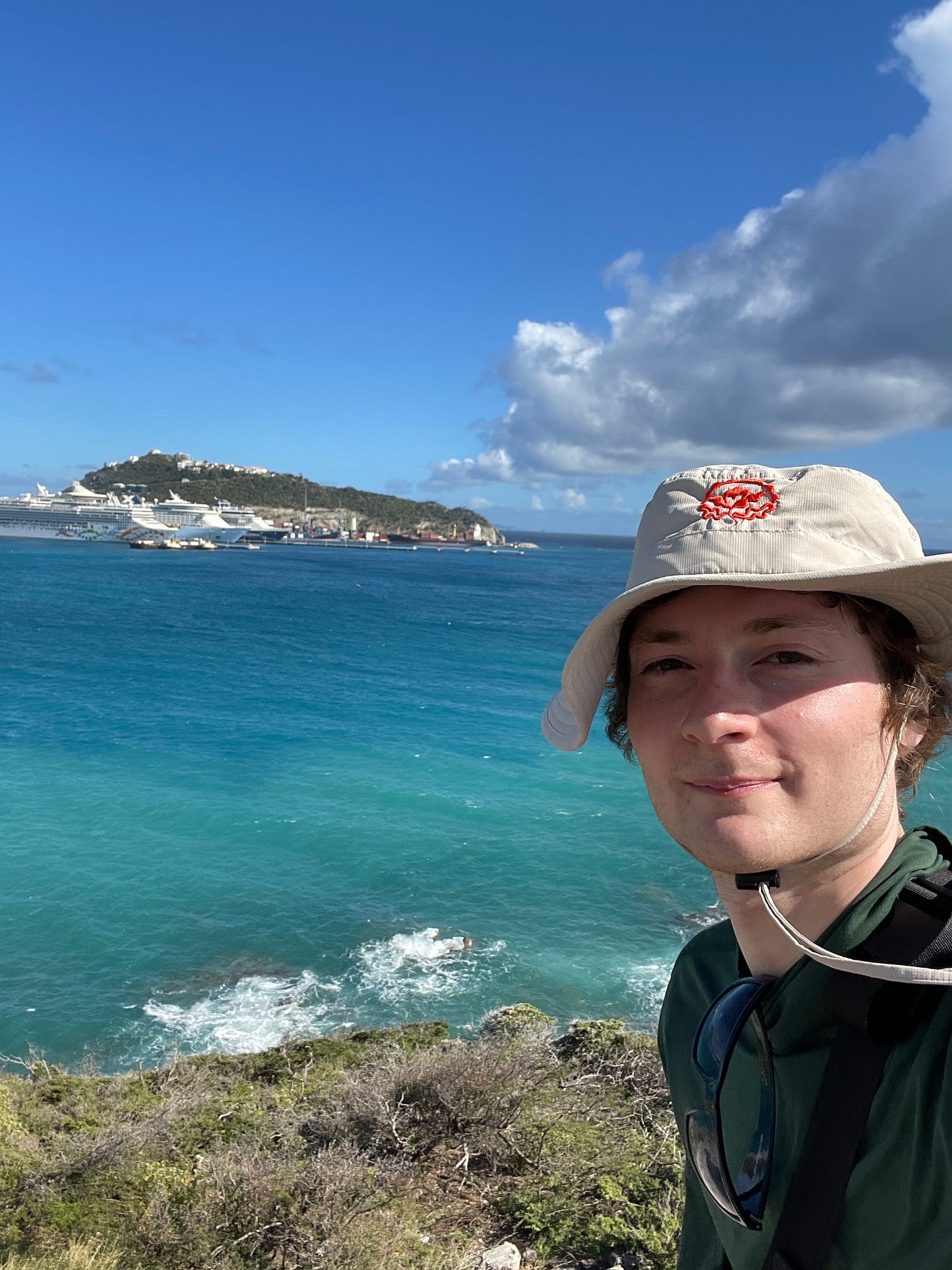 A selfie from the road in Sint Maarten.