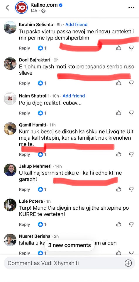 1] Komentet në postimin e Kallxo.com