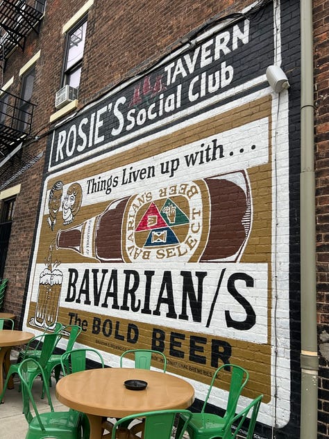 Mural on Rosie's Social Club, Glockenspeil at Goebel Park, Goose Girl Fountain, Street sign reflecting WWII anti-German changes, statuary detail at Mother of God church, Mural of Mainstrasse, Cathedral Basilica, Strasse Haus