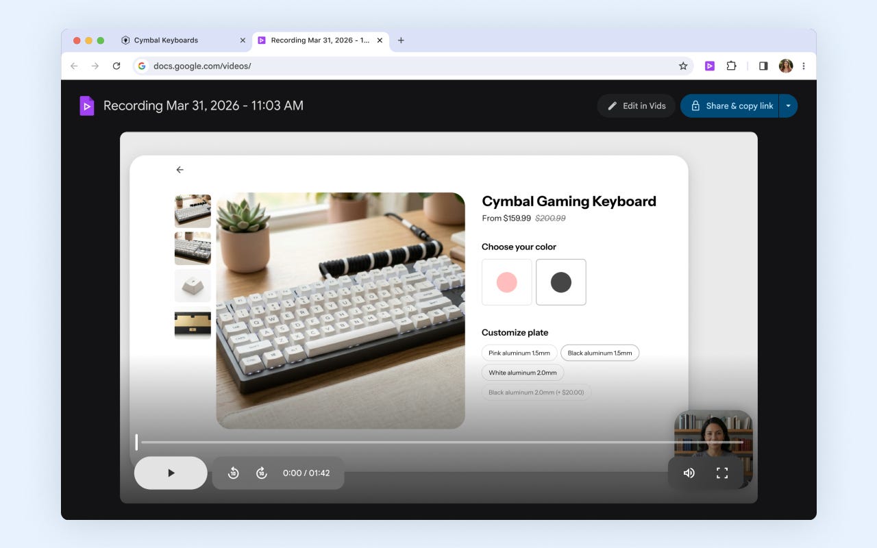 Item media 3 (screenshot) for Google Vids Screen Recorder