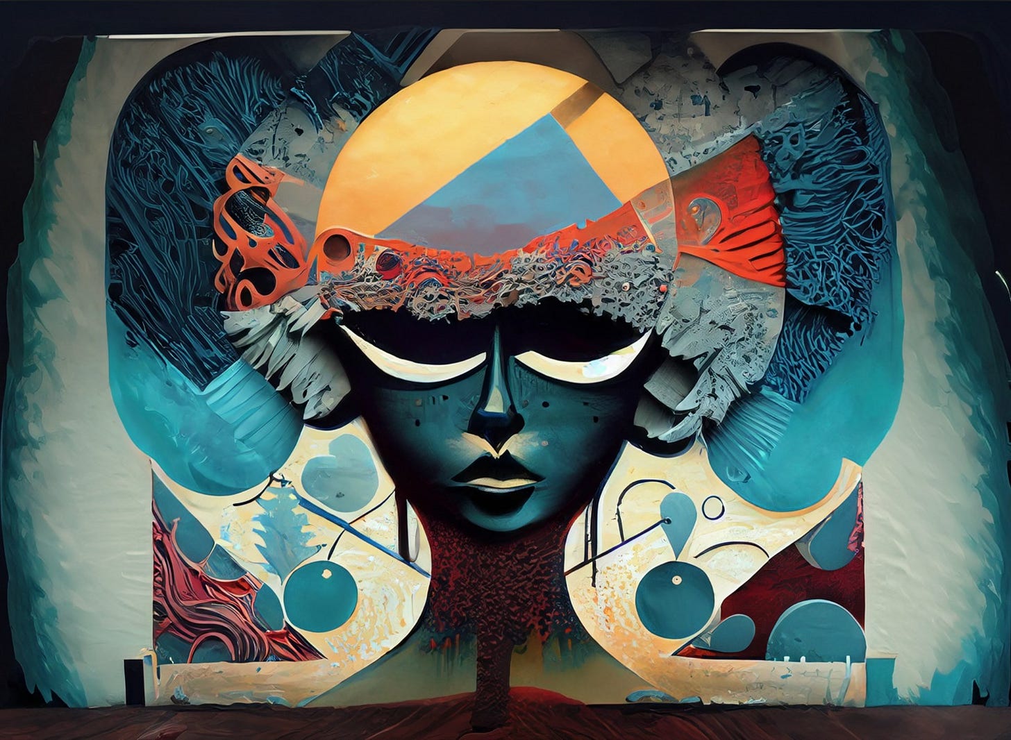 an image of an abstract painting representing the possibility of existential risk from artificial intelligence an image of an abstract painting representing the possibility of existential risk from artificial intelligence