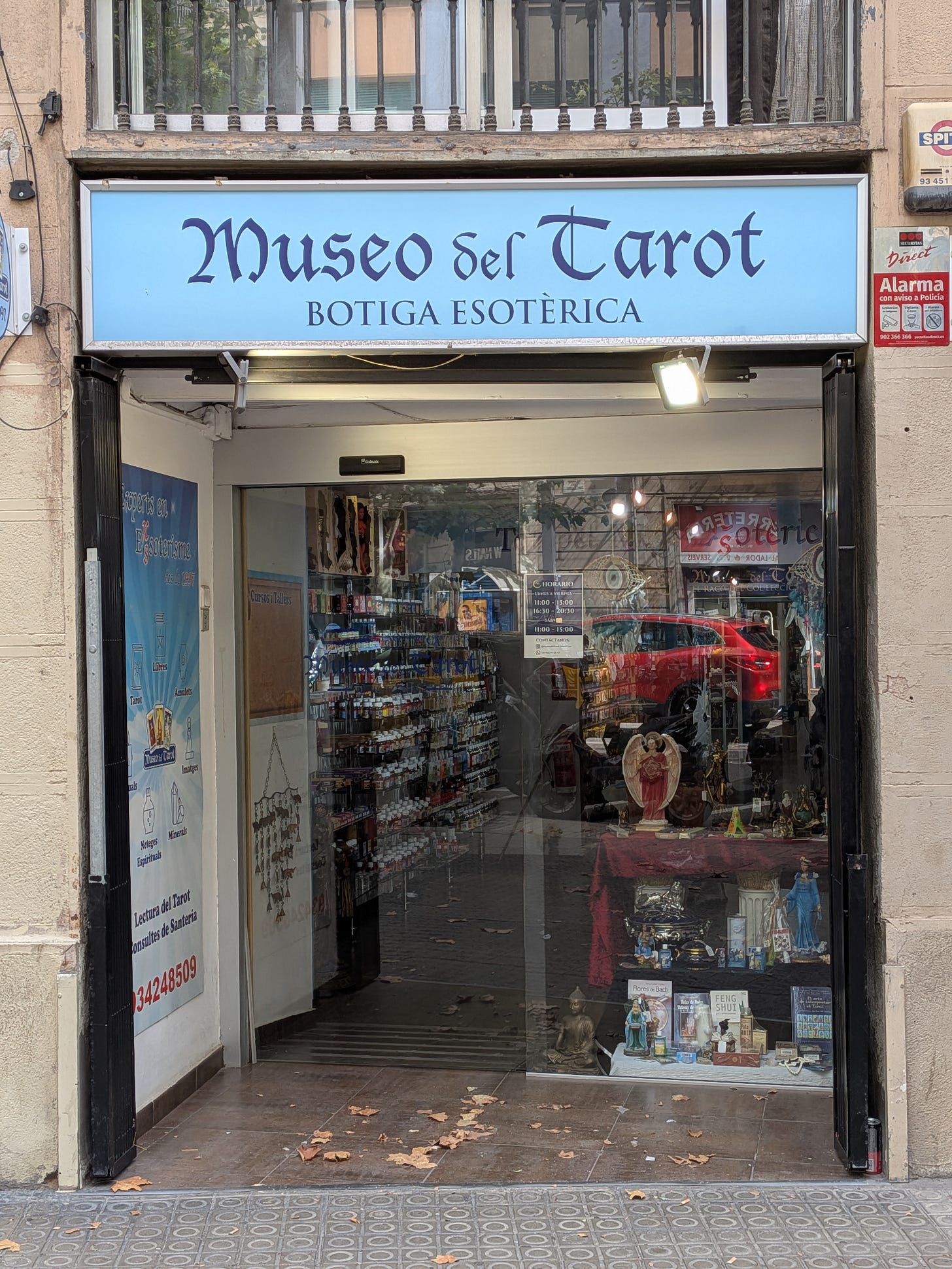 The entrance to the Musei del Tarot in Barcelona The entrance to the Musei del Tarot in Barcelona
