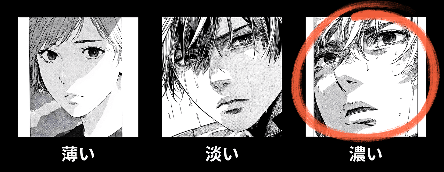 Visual intensity meter for the "Emotional Depth" category in the Graphic Review of the manga “The Voice Said Kill.” This image represents the koi level, signaling the highest point or high intensity/depth for this category.