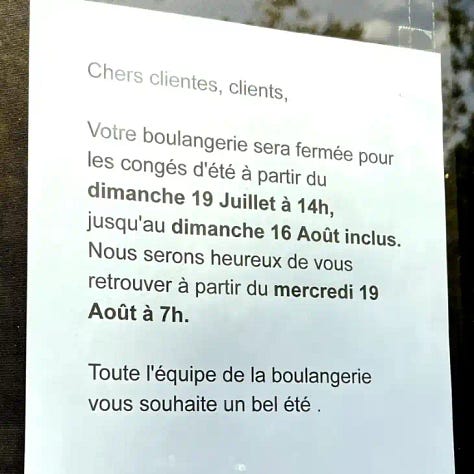 Photos of notices in shop windows informing customers that they will be closed over the summer