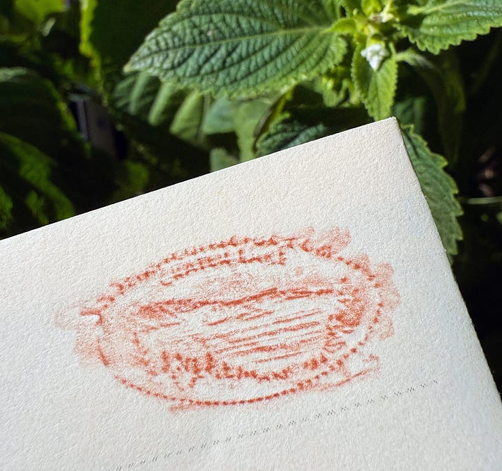 Hand holding Crater Lake mementos, etching of memento