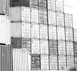 assorted-color filed intermodal containers