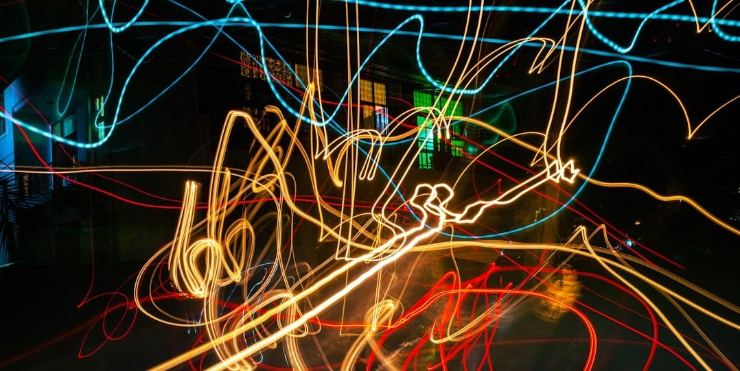 red and yellow light streaks