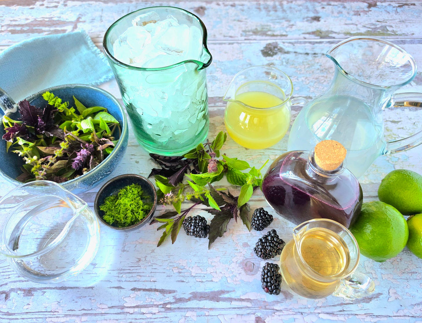 ingredients for the cocktail / mocktail on a table