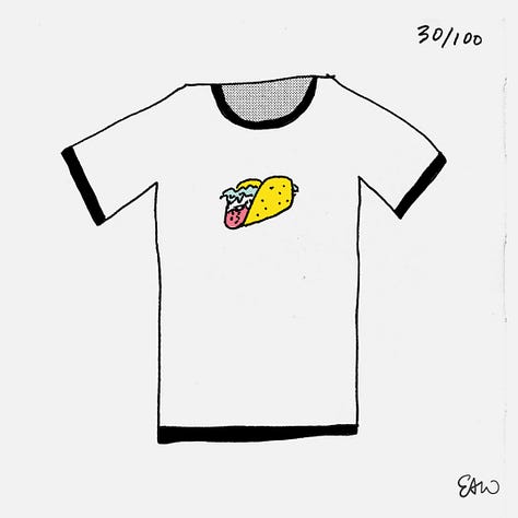 Even more t-shirt thumbnail sketches in a square grid