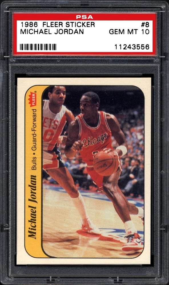 1986 Fleer Stickers Basketball Cards - PSA SMR Price Guide