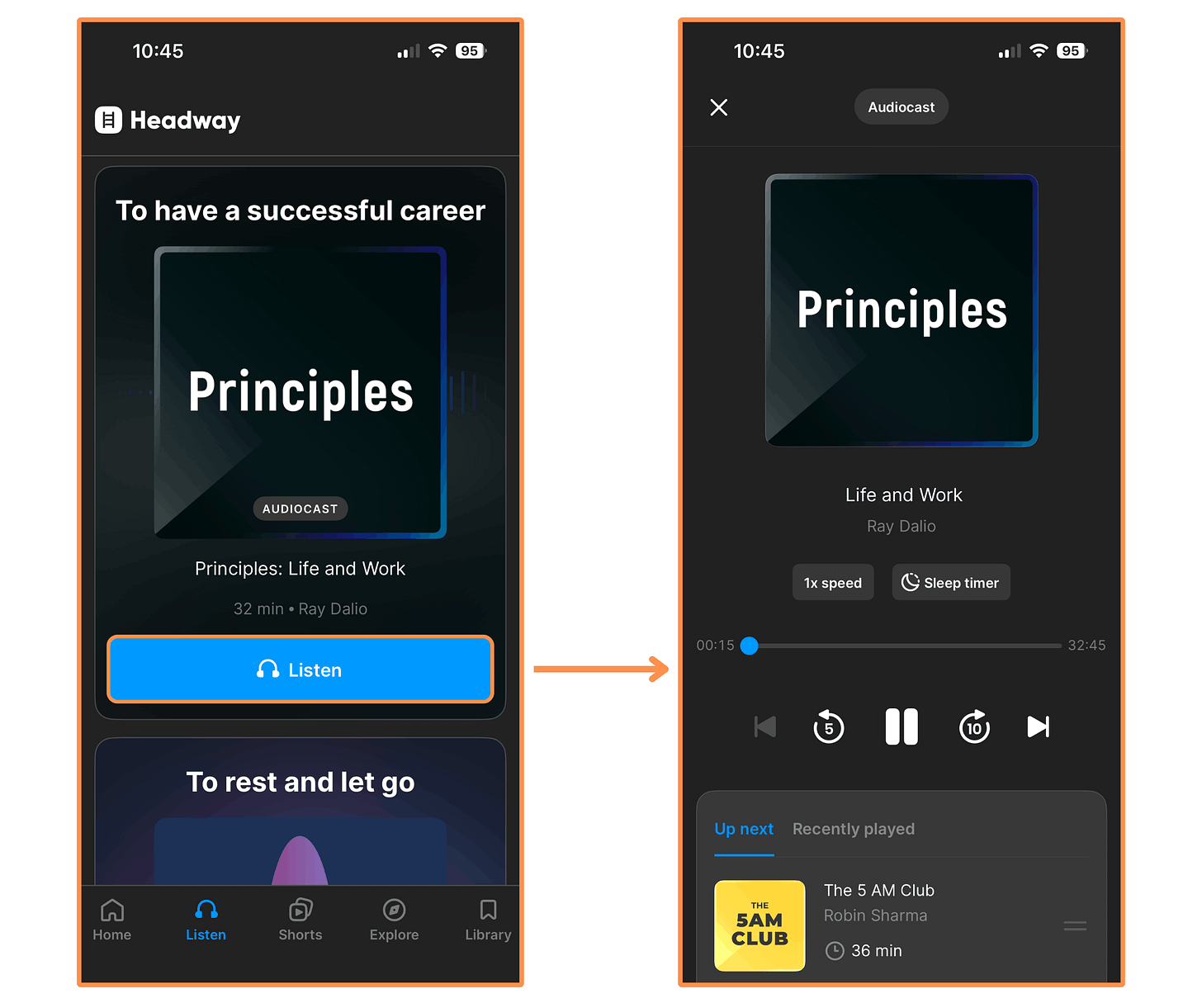 Headway’s Audiocast of the book Principles (dark mode) Headway’s Audiocast of the book Principles (dark mode)