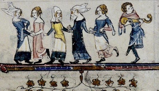 This may contain: an old painting with some people walking on it This may contain: an old painting with some people walking on it