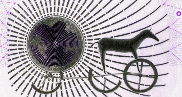 The Trundholm Sun Chariot on the 2013 Danish 1,000-krone banknote. (Prachaya / Adobe Stock) The Trundholm Sun Chariot on the 2013 Danish 1,000-krone banknote. (Prachaya / Adobe Stock)