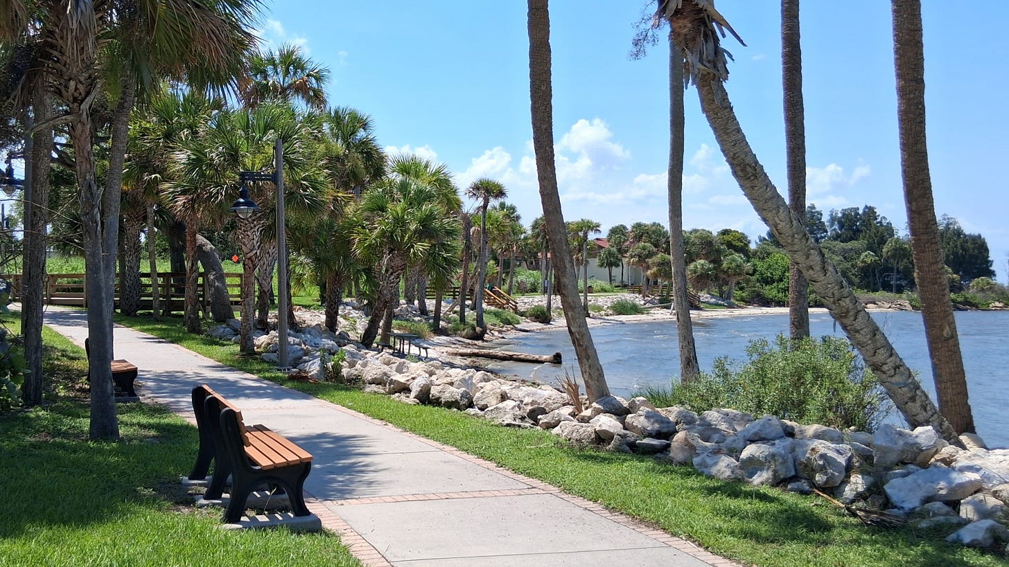 Indian River Lagoon from Castaway Point Park in Palm Bay, Florida.