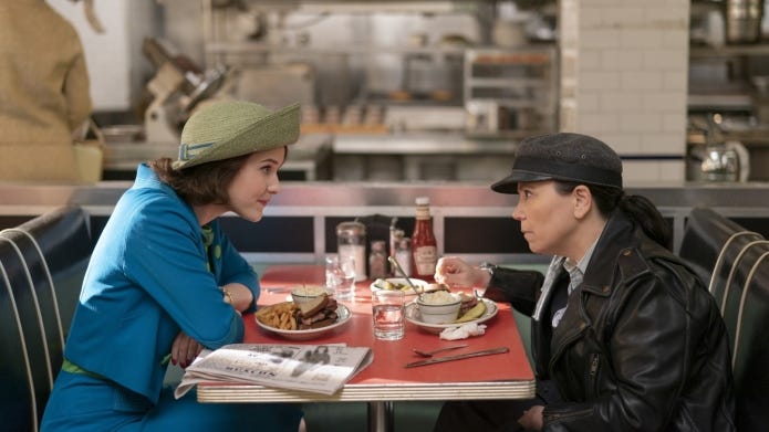 Rachel Brosnahan, Alex Borstein in 'The Marvelous Mrs. Maisel'