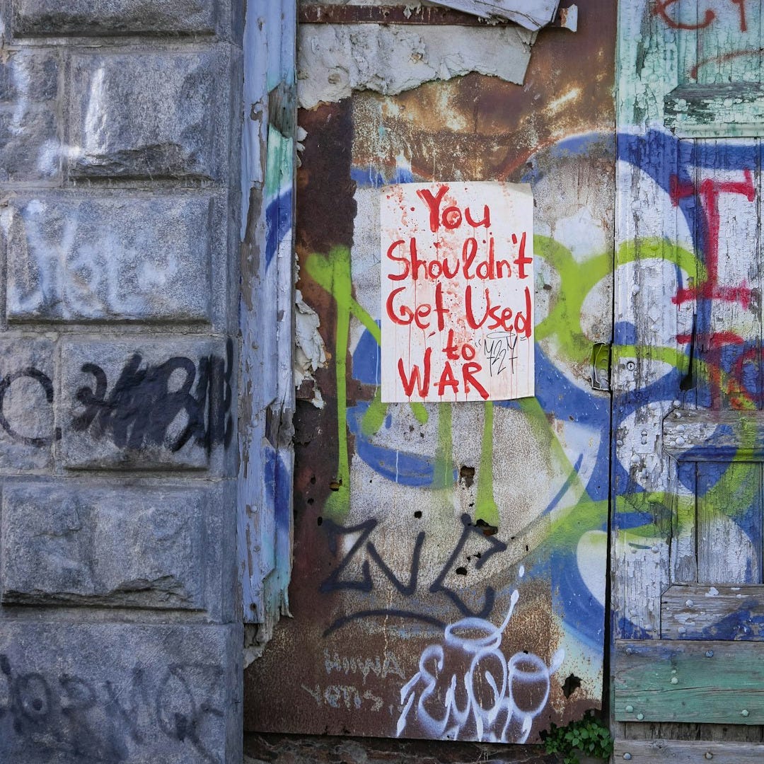 a door with graffiti on it