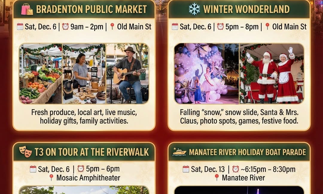 Bradenton Kicks Off a Month of Holiday Magic with Markets, Performances, Parades and Santa Visits