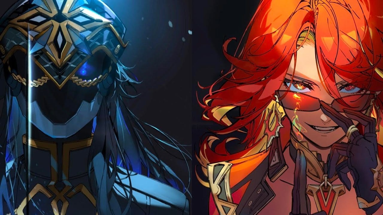 Capitano The first fatui harbinger vs Mauvika The pyro archon full ...