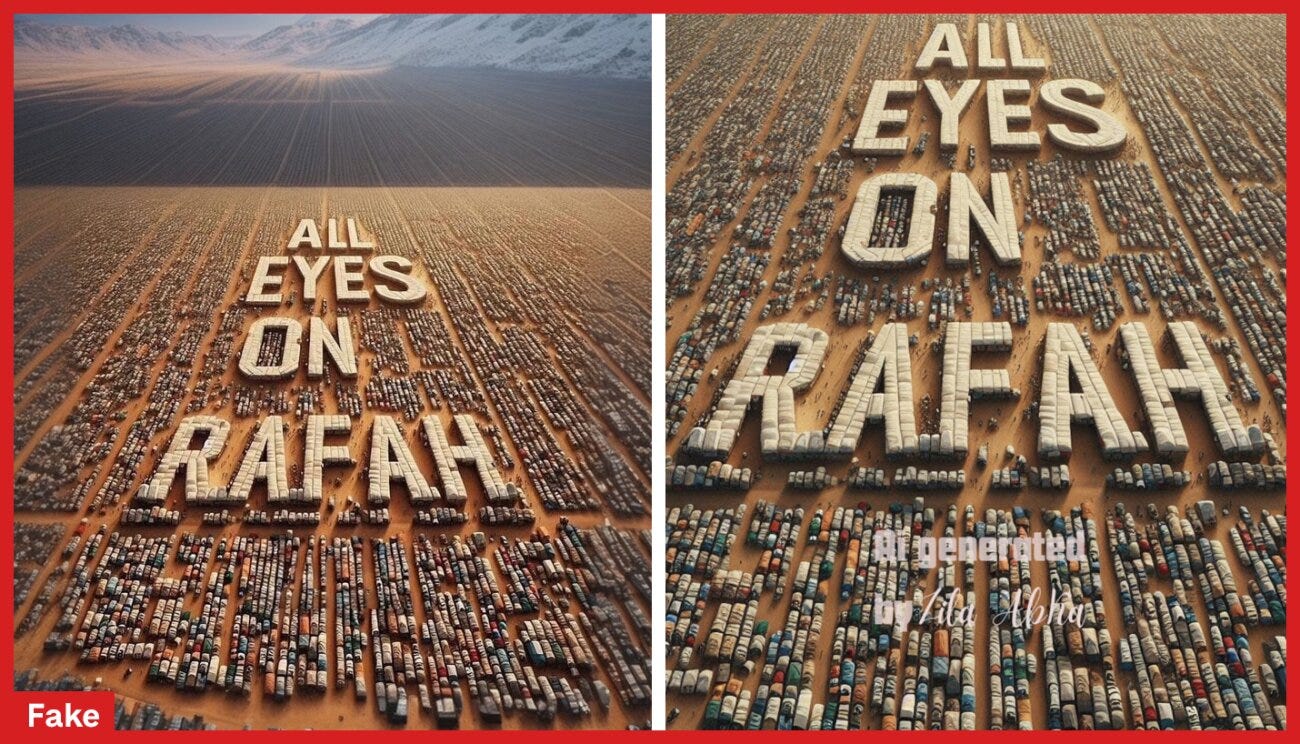 The image on the right was generated by Zila Abka in February. She says she created it with Microsoft’s Image Creator. On the left is the viral image that Amirul Shah said he created also using an AI image generator tool. The image on the right was generated by Zila Abka in February. She says she created it with Microsoft’s Image Creator. On the left is the viral image that Amirul Shah said he created also using an AI image generator tool.