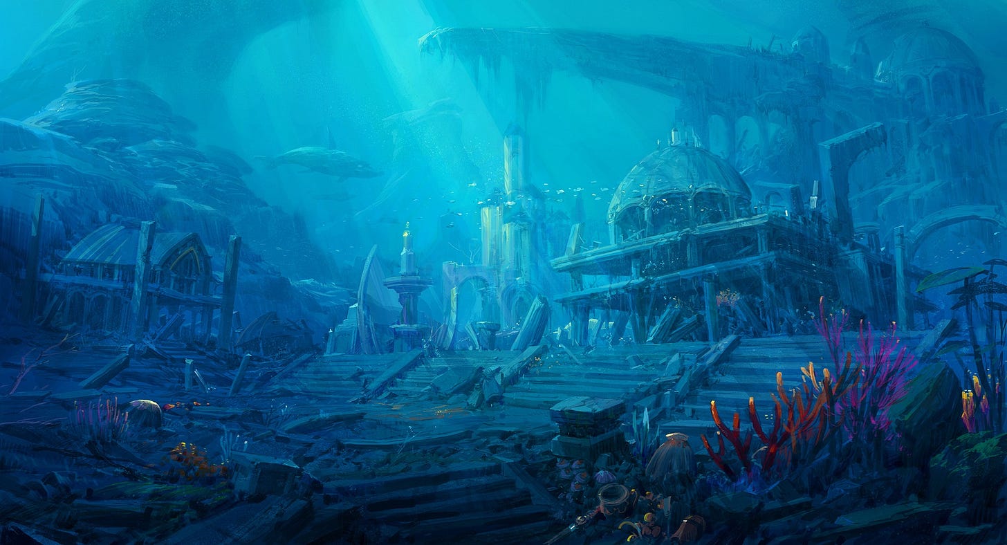 Atlantis Ruins in the Sea by MissSaber444 on DeviantArt