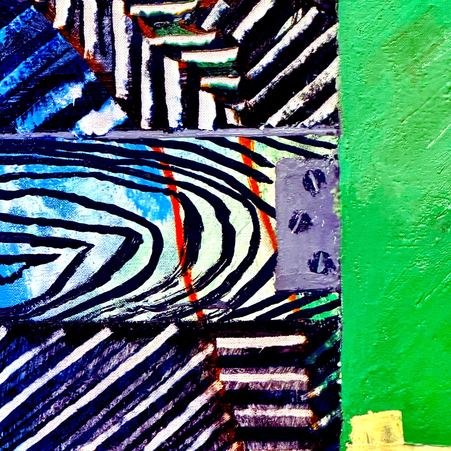 Jasper Johns - Racing Thoughts - Whitney Museum - Encaustic and collage on canvas © Photograph by Sam Sunshine 2026