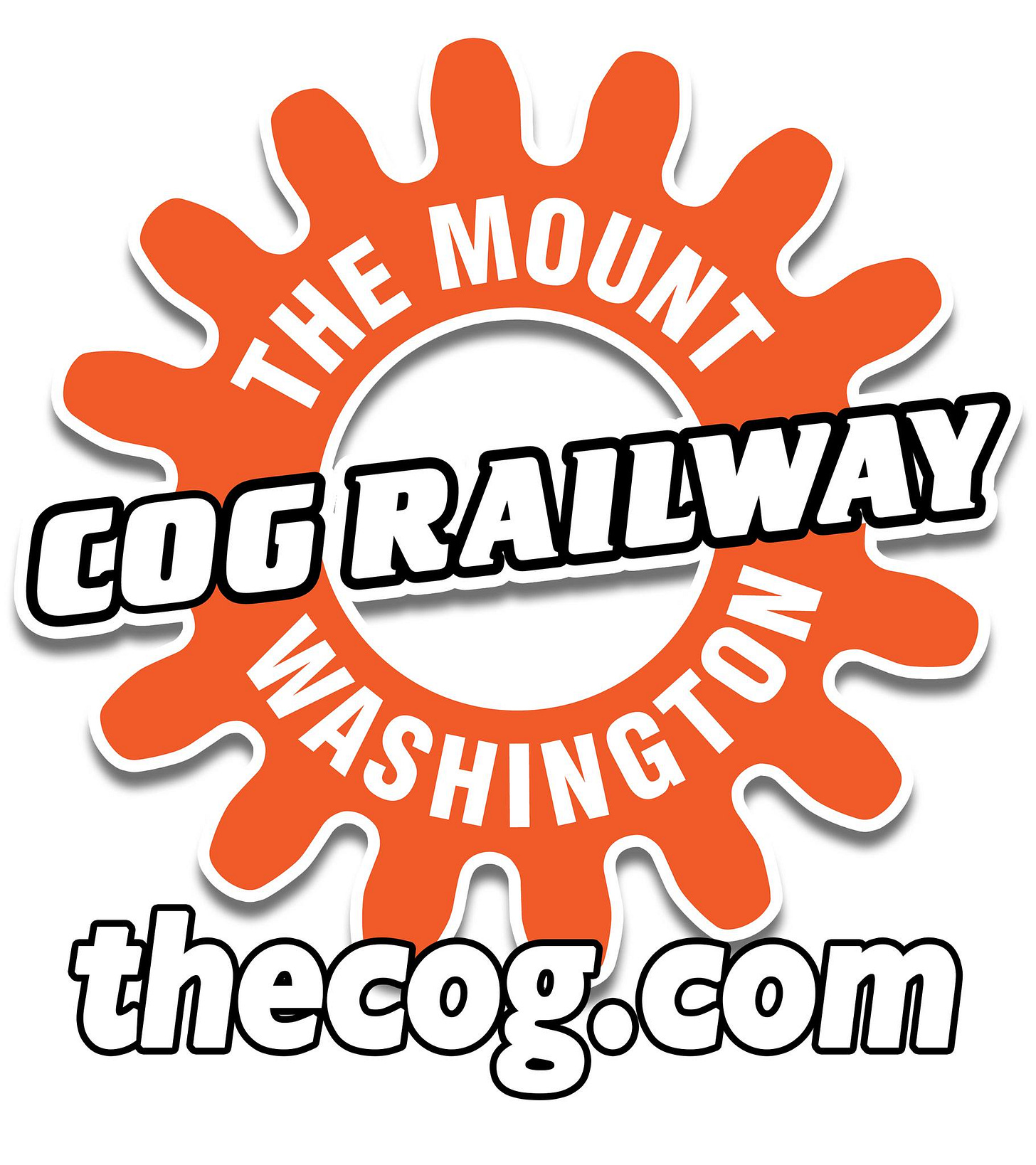 May be an image of train, railroad and text that says 'THE MOUNT COG RAILWAY JASHNETET MASHINCTO thecog.com .com'