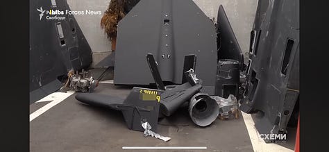 Photographic evidence of internal components from the upgraded Shahed-136 ‘2.0’ drone, showing enhanced GNSS modules, hardened navigation chips, and Russian-modified circuitry used for increased resilience against jamming and precision targeting.
