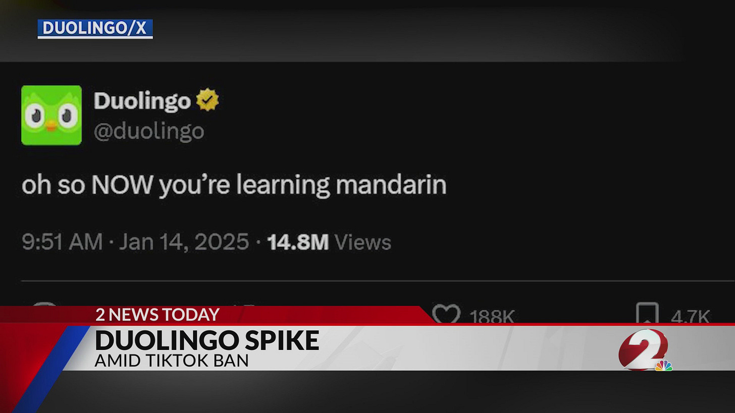 Duolingo sees spike in usage amidst TikTok ban noise – WDTN.com