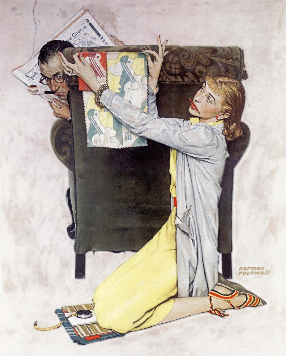 Norman Rockwell, The Decorator (1940). Norman Rockwell, The Decorator (1940).