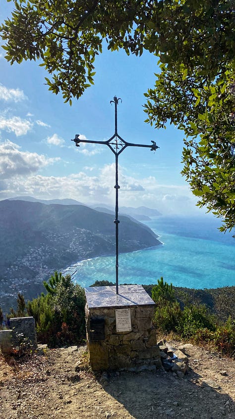Images of the coastal topography from an Italian village on the Mediterranean. 