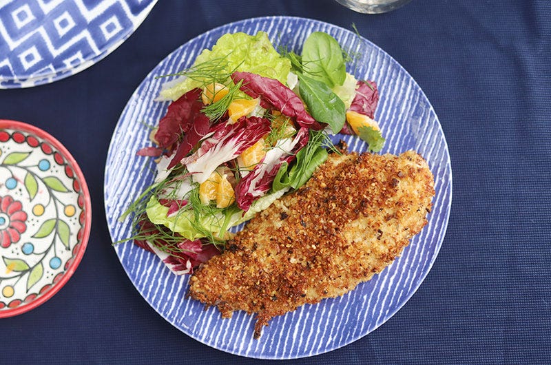 Crispy Parmigiano Chicken, Cook the Vineyard