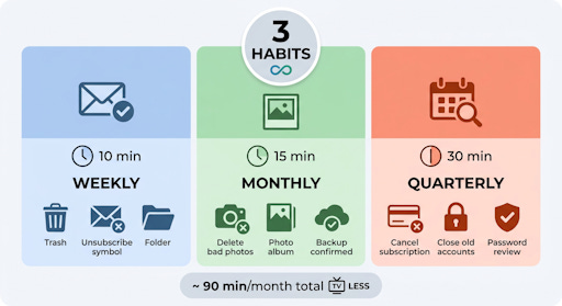 A checklist of things to do and when