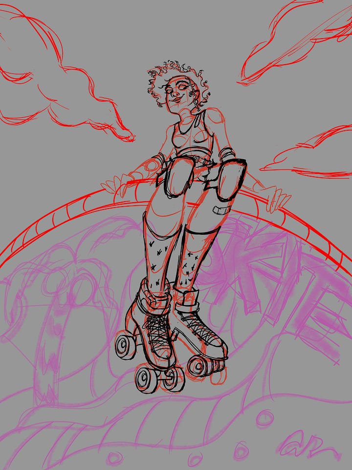 Two digital sketches of the main thumbnail