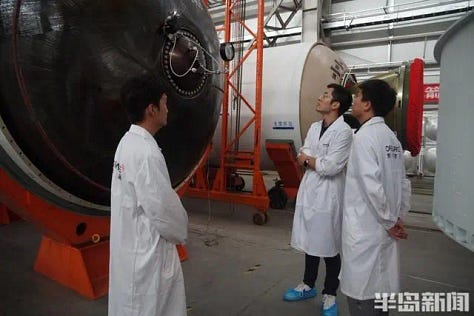 Hardware for the Gravity-1 Y2 vehicle in August 2024 inside one of Haiyang's spaceport facilities.