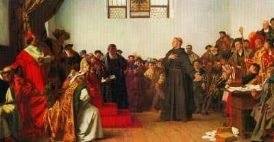 Martin Luther at the Diet of Worms, 1521.