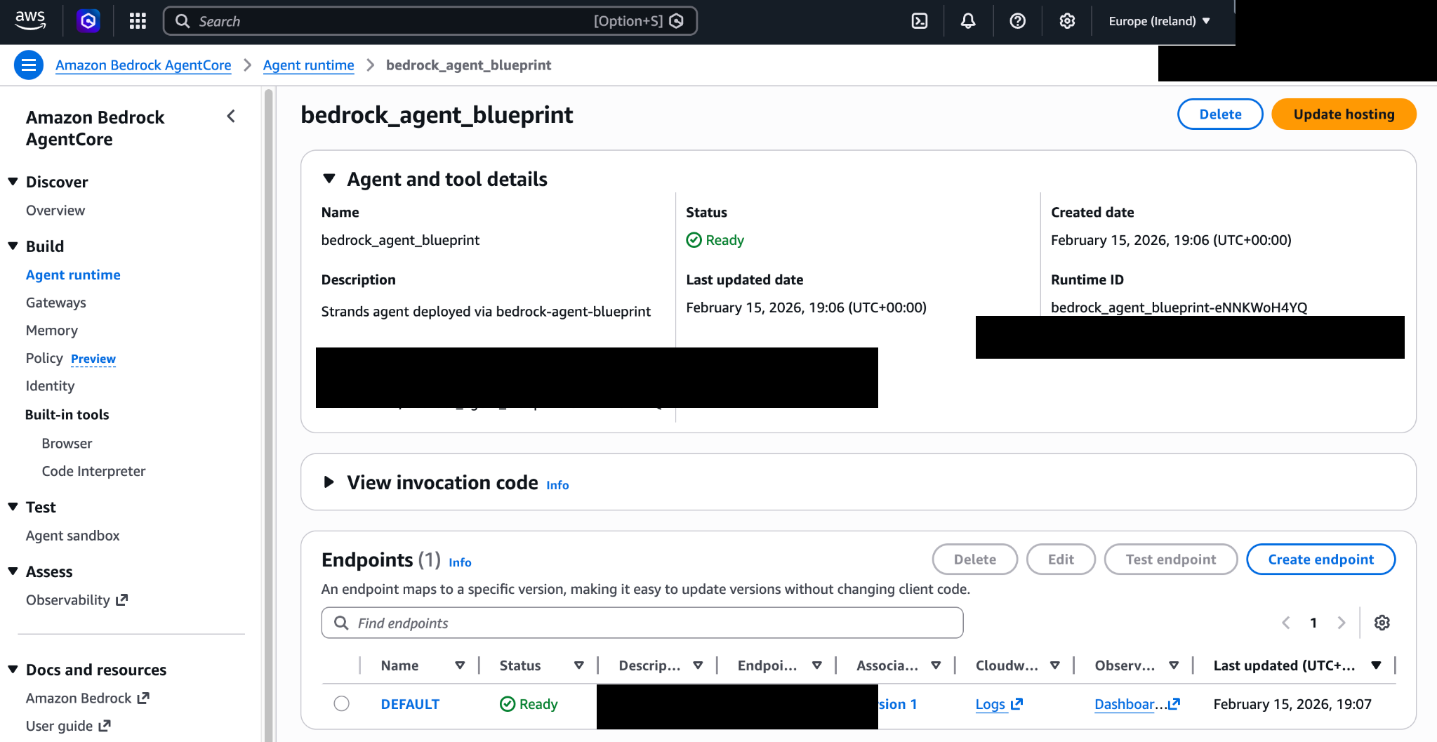 Bedrock Agent Blueprint: Deploying Strands Agents on AWS AgentCore