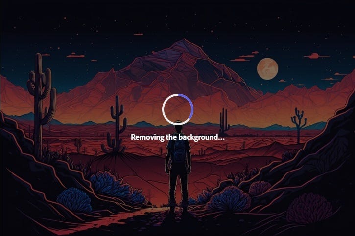 In-progress screenshot of Background Remover working to remove the background.