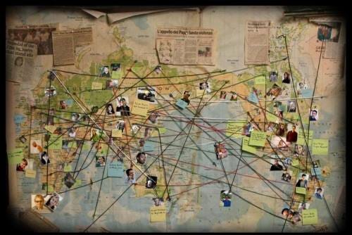 The Suresh conspiracy map, Heroes – @carriemathisonconspiracywall on Tumblr