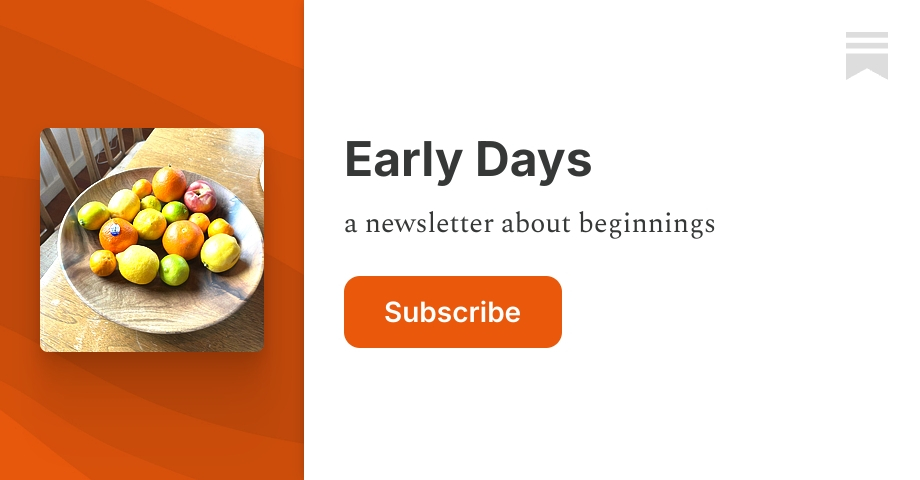 Early Days | Josh Riedel | Substack