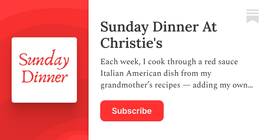 Sunday Dinner At Christie's | Substack