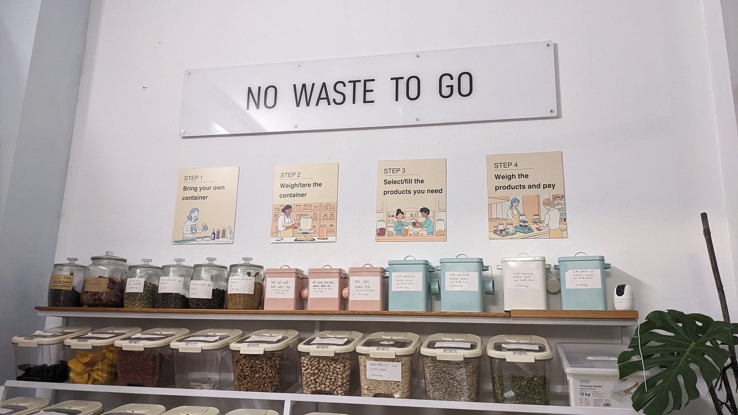 visiting a bulk goods store