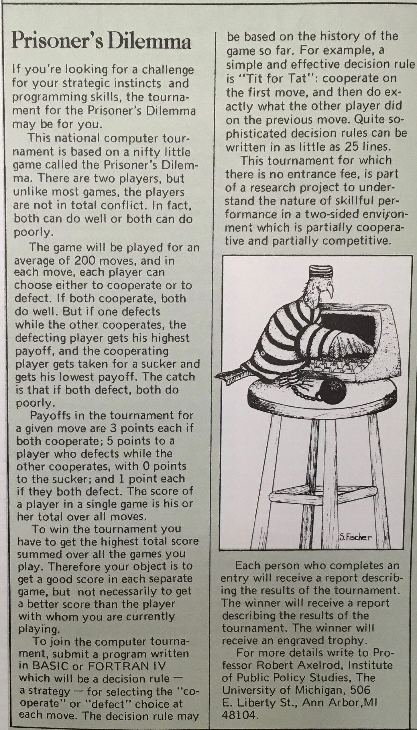 The Prisoner's Dilemma | University of Michigan Heritage Project