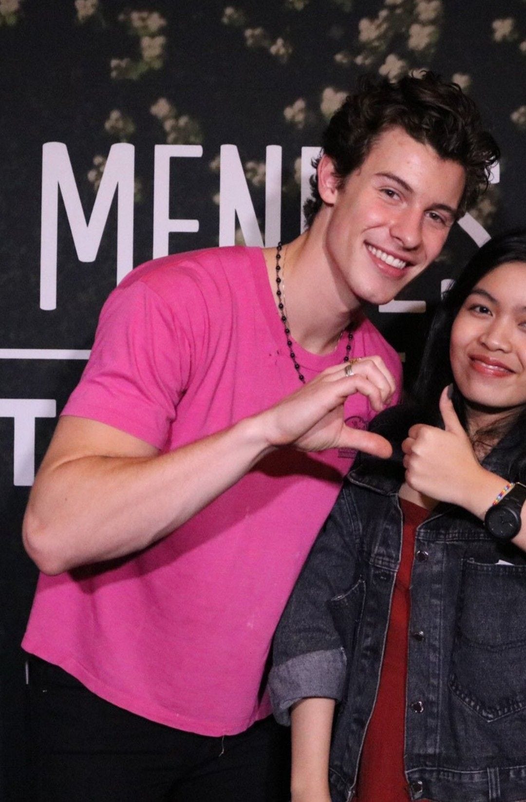 Shawn Mendes in Pink shirt 