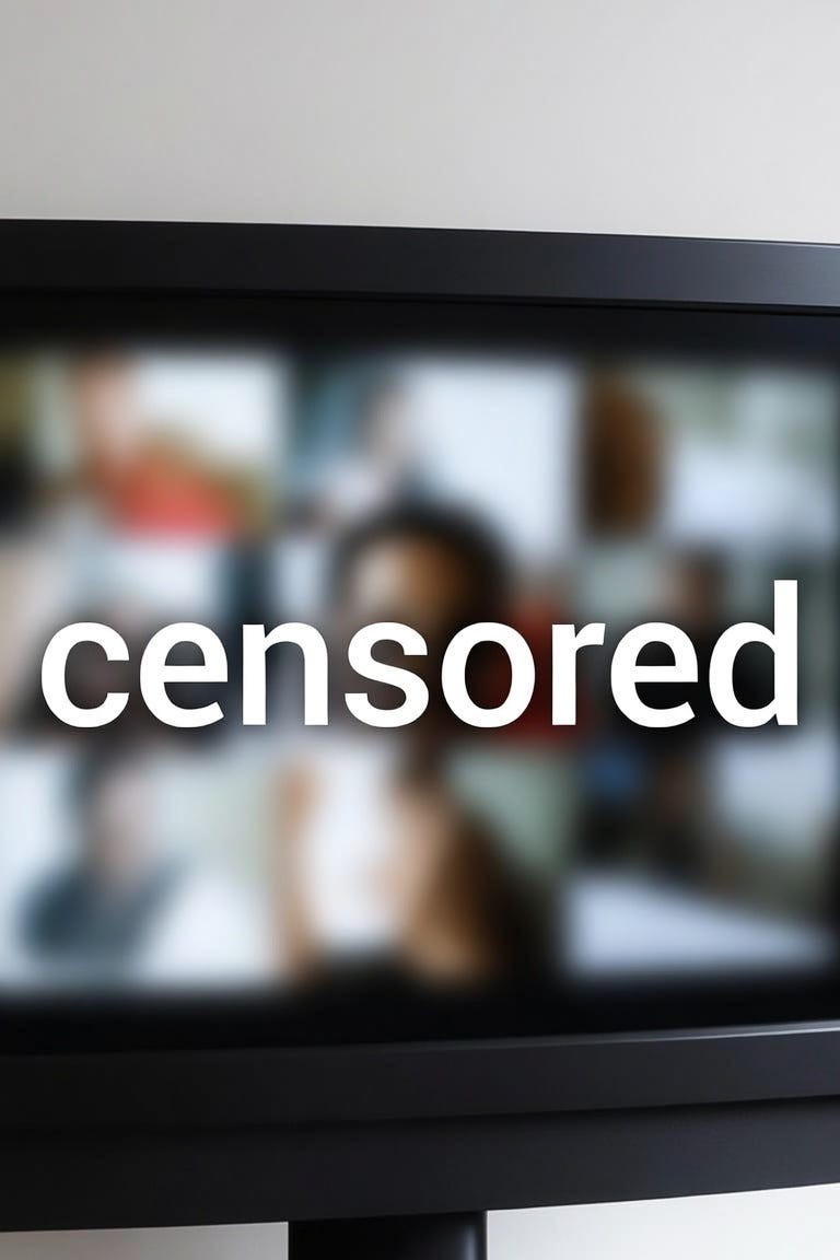 a tv screen blurred out with the word "censored" across it a tv screen blurred out with the word "censored" across it