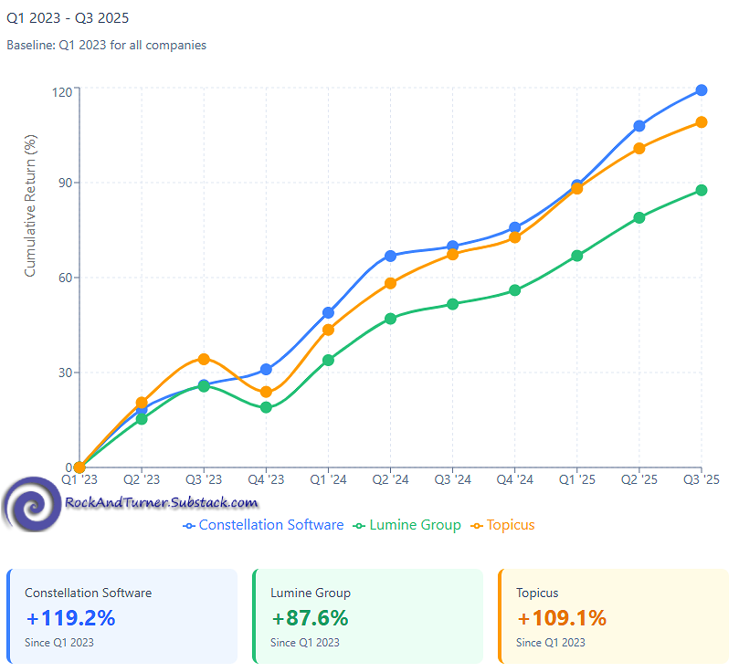 Constellation Software vs. Topicus vs. Lumine Group