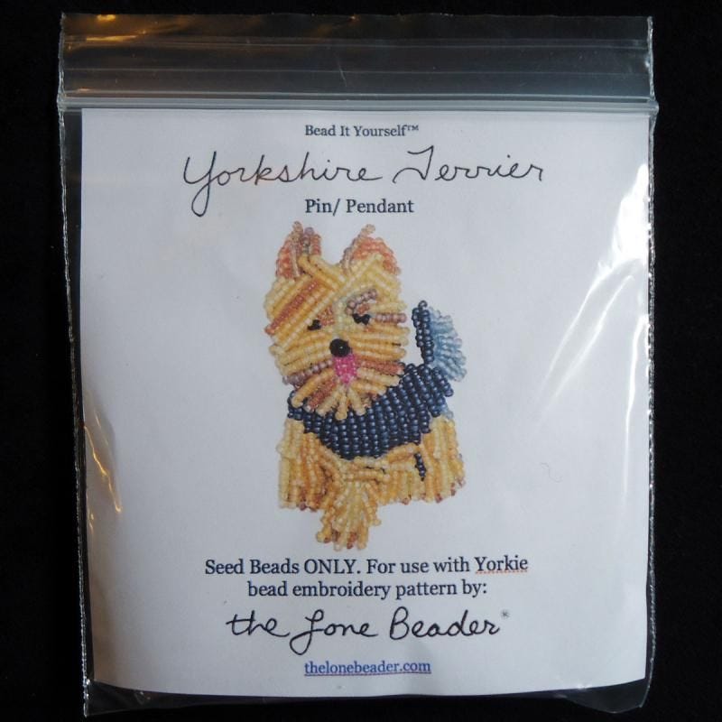 Yorkshire Terrier jewelry etsy Yorkie dog beading pattern bead embroidery kit seed beads Yorkshire Terrier jewelry etsy Yorkie dog beading pattern bead embroidery kit seed beads