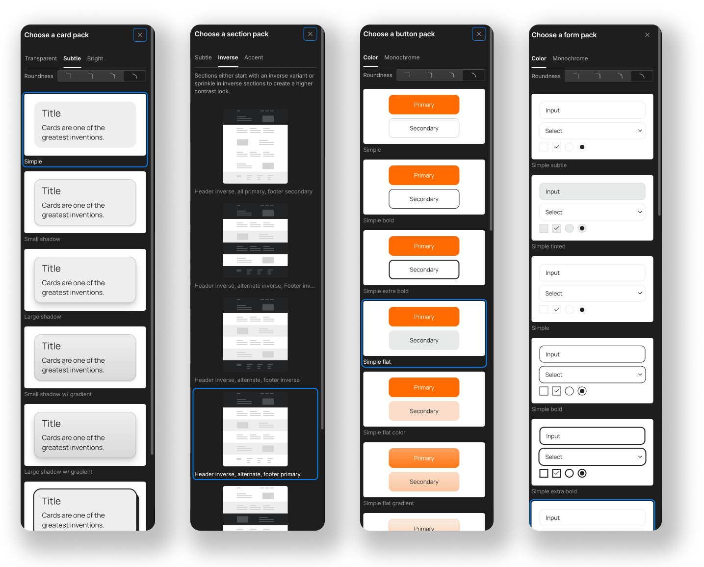 Style selections in Webflow’s AI Site Builder