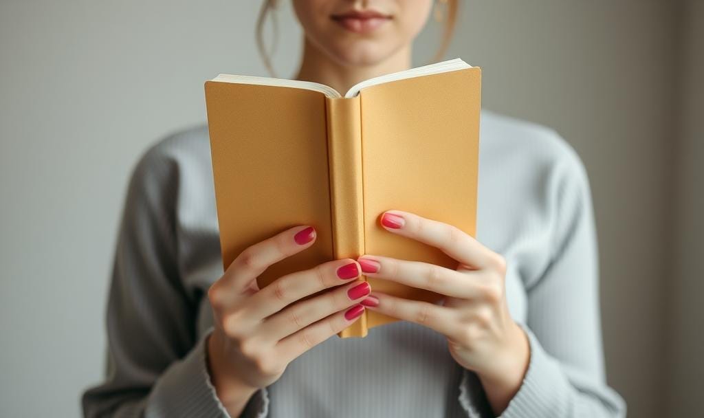 Woman Holding an Open book 