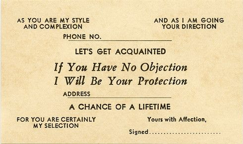 This may contain: a close up of a piece of paper with an ad on it that says'if you have no object, i will be your protection address for a chance of a