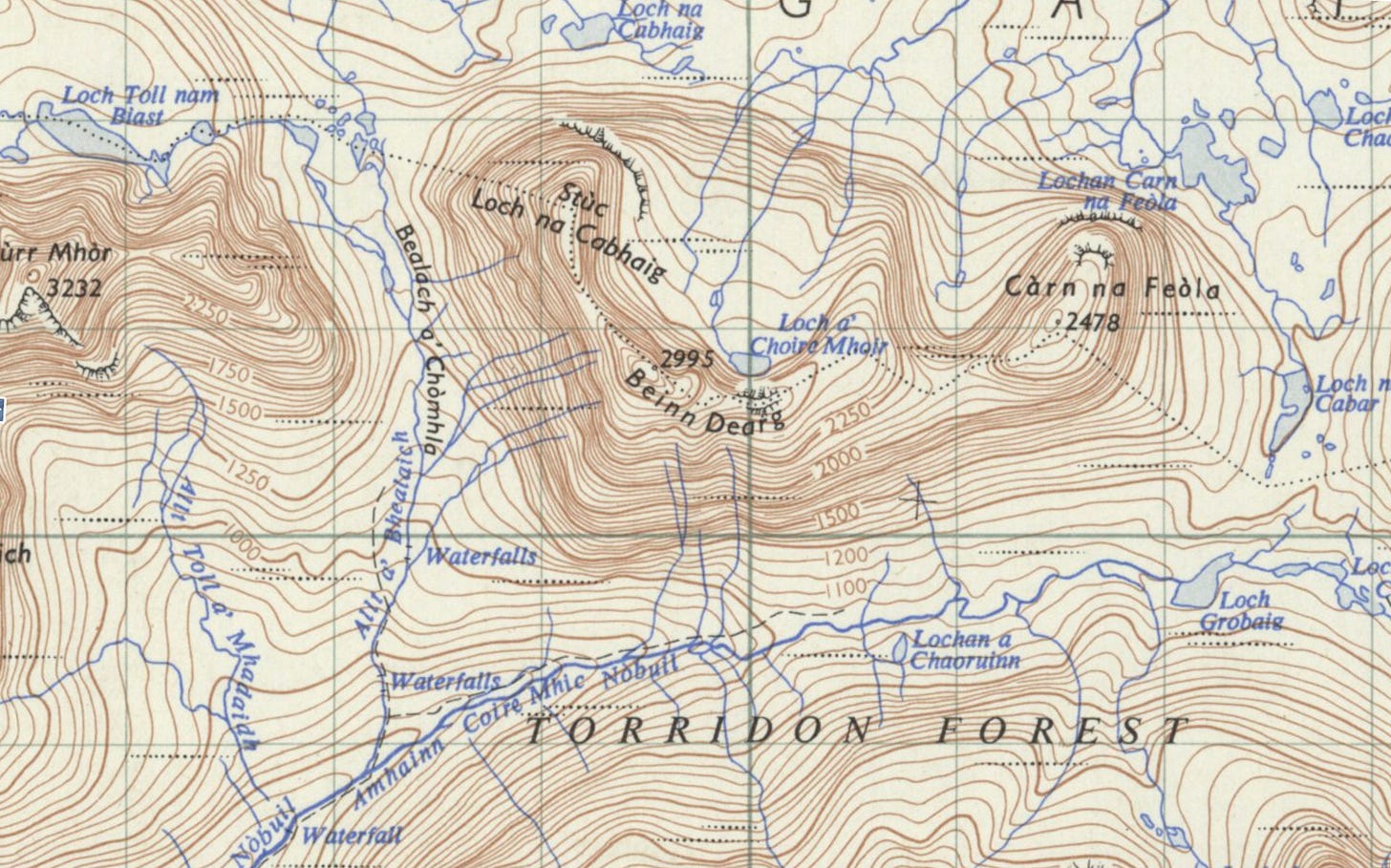 Map of Beinn Dearg Torridon